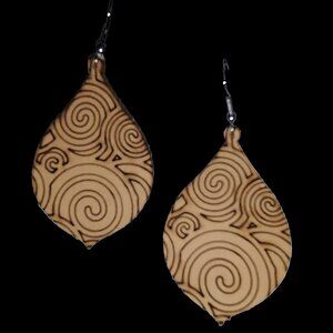 Leather Earrings by Designer Amanda Tinker of Black River Beads and Pottery